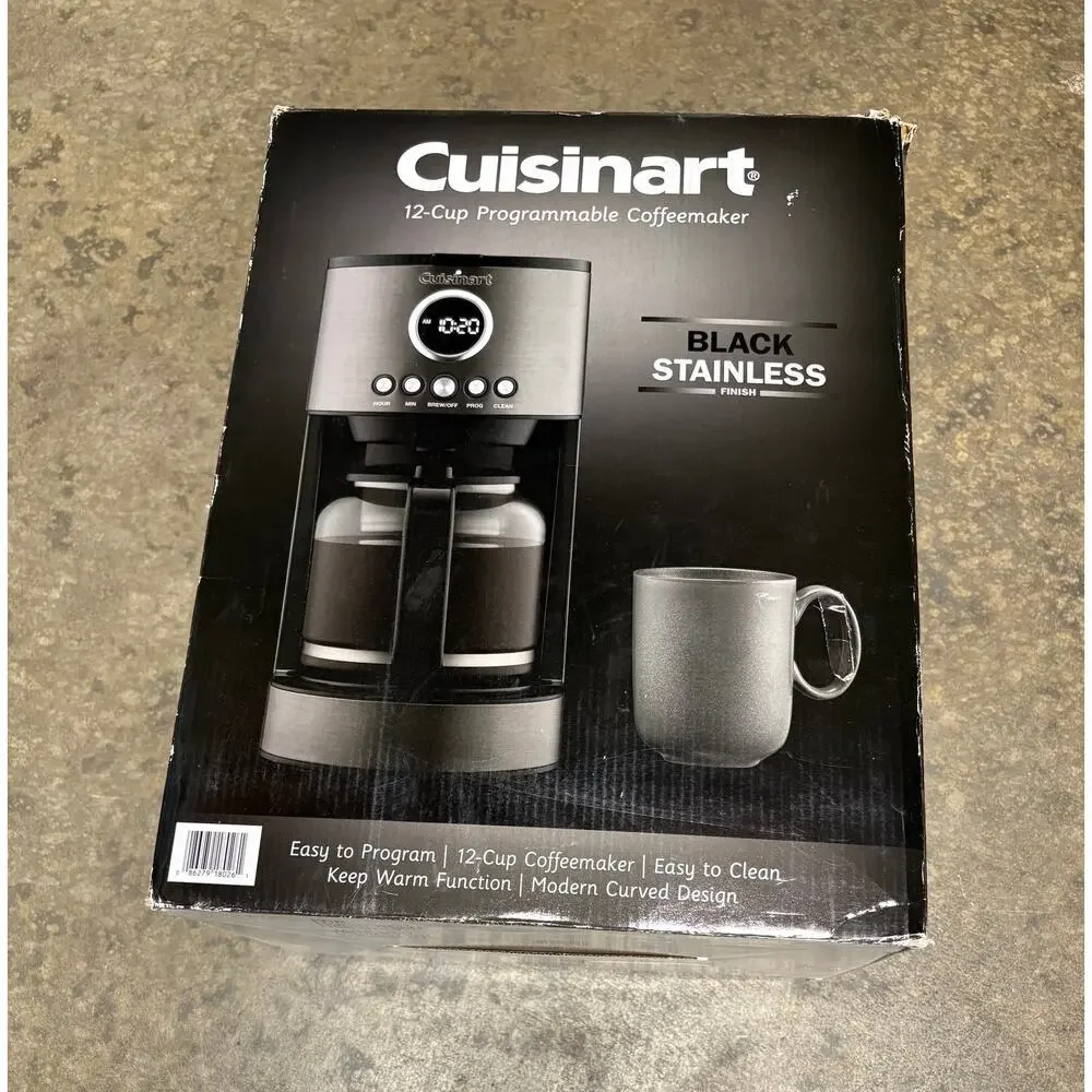 Cuisinart Stainless Steel 12-Cup Coffee Maker, Black- Used